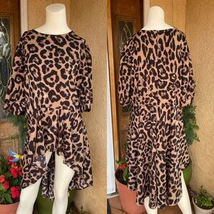 SHEIN Curve Hi Low Leopard Print Top (2XL)